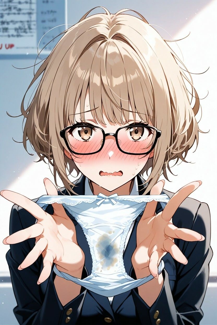 200枚＋PDF】清楚系メガネ女子大生の秘められた決壊 ── 柔らかな茶髪に広がる絶望のシミ ── お漏らし＆シミ付きパンツ特化集 サンプル3ページ目