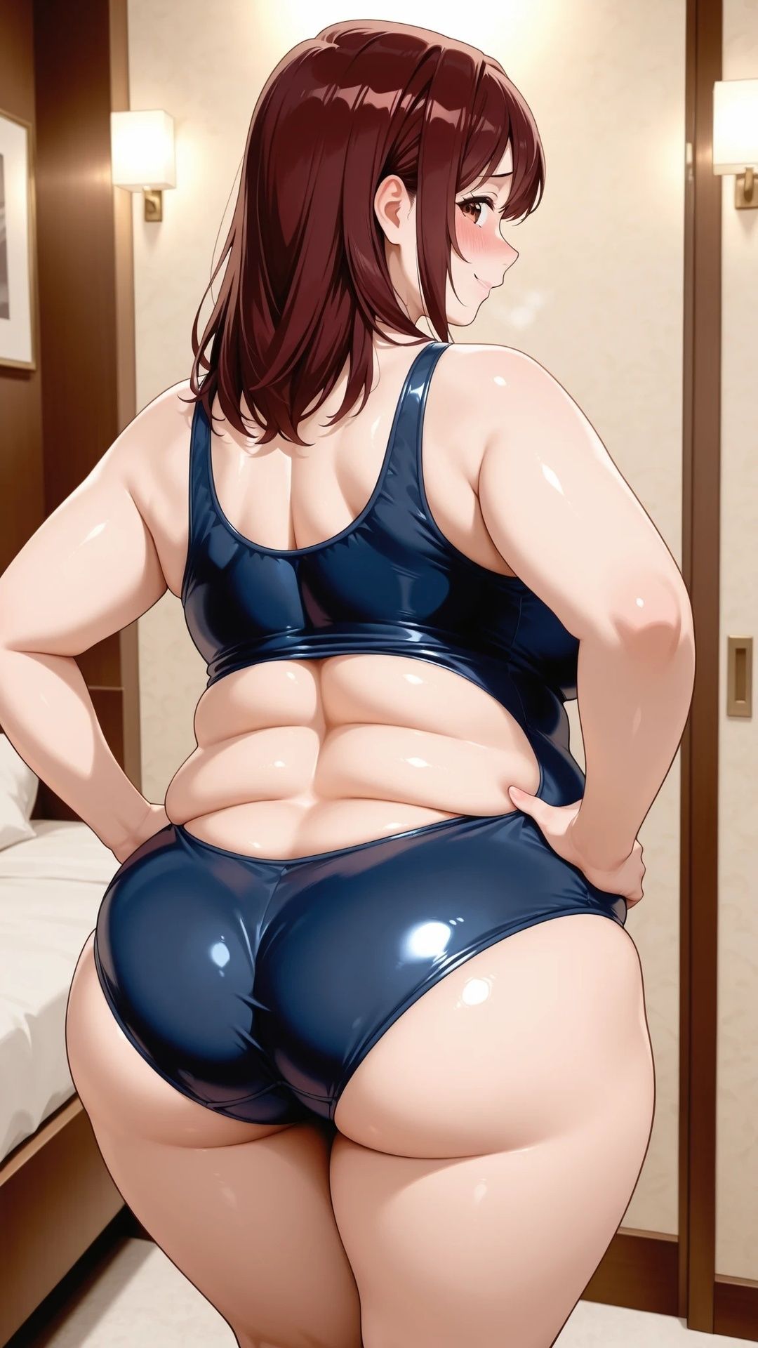 ぽっちゃり妻とスク水でエッチ サンプル2ページ目