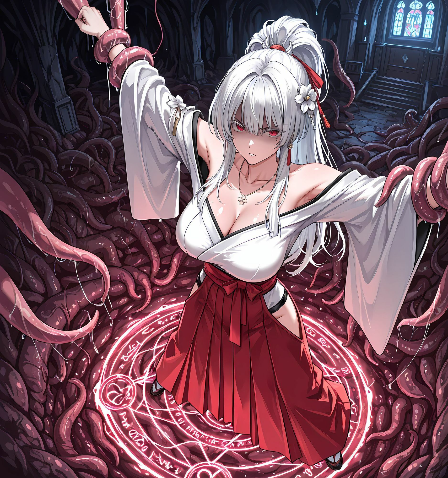 ヒユキ触手拘束洗脳・悪堕ち淫魔化搾精 サンプル3ページ目