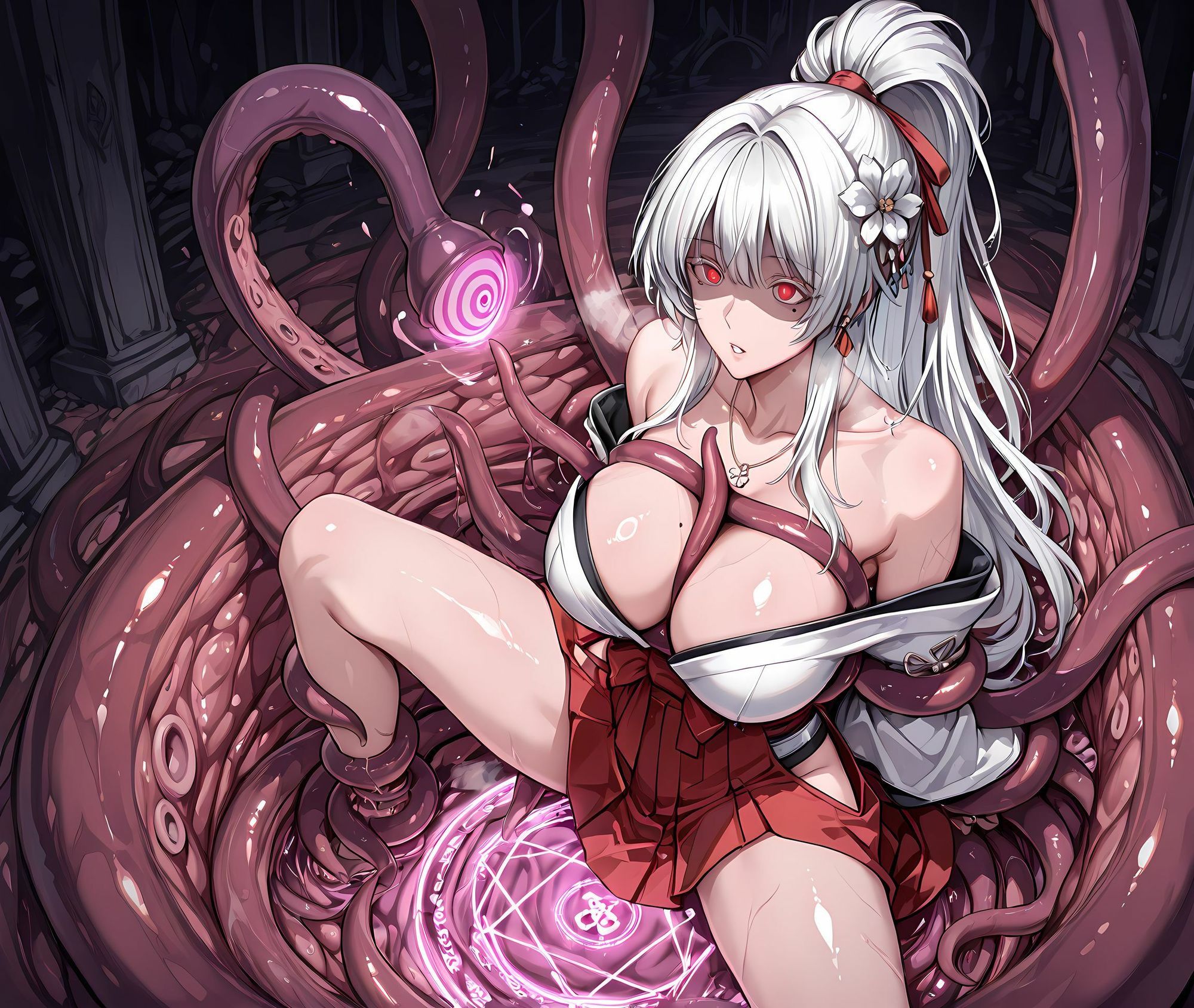 ヒユキ触手拘束洗脳・悪堕ち淫魔化搾精 サンプル4ページ目