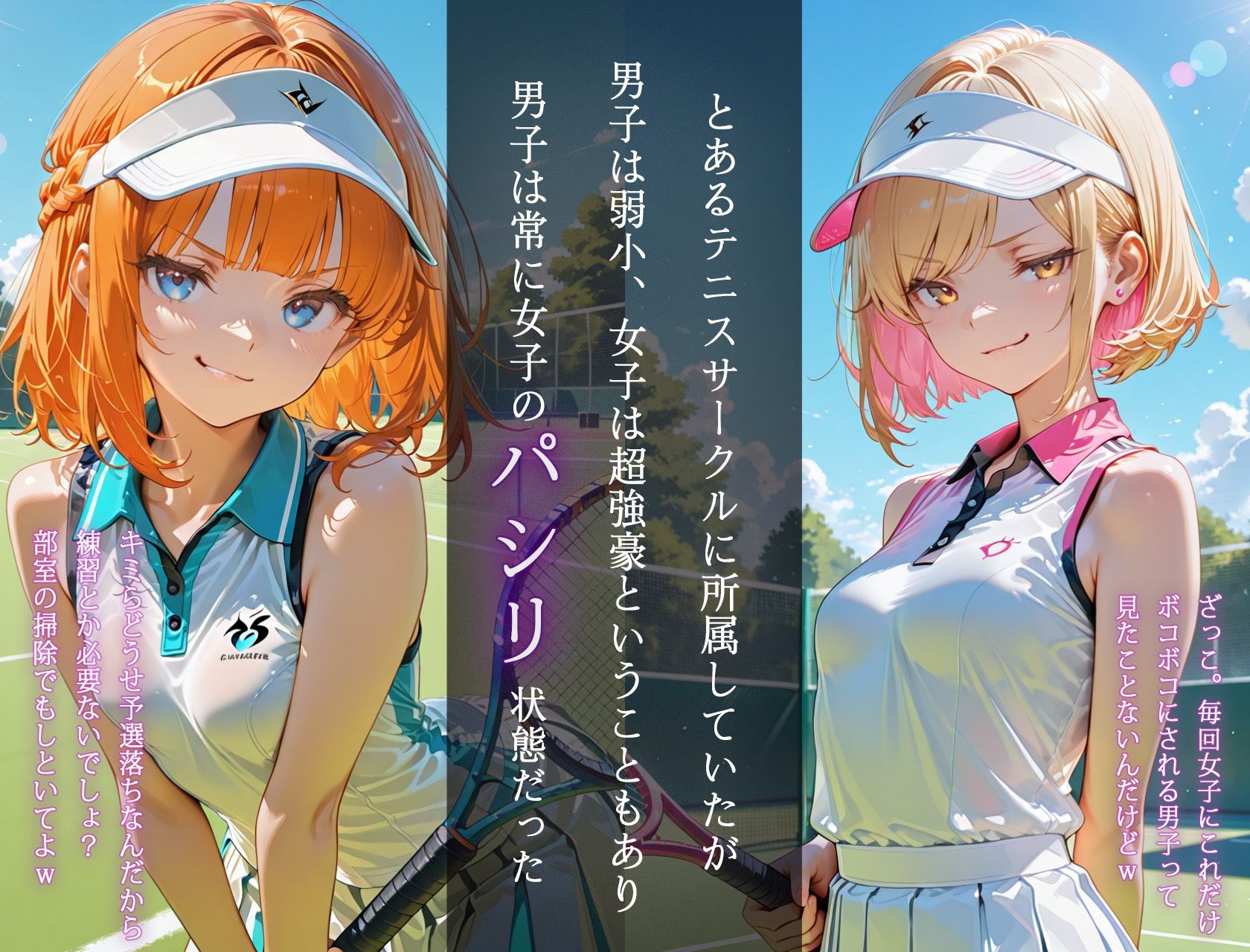 テニス部のドSな先輩に敗北してお仕置き搾精された話 サンプル1ページ目