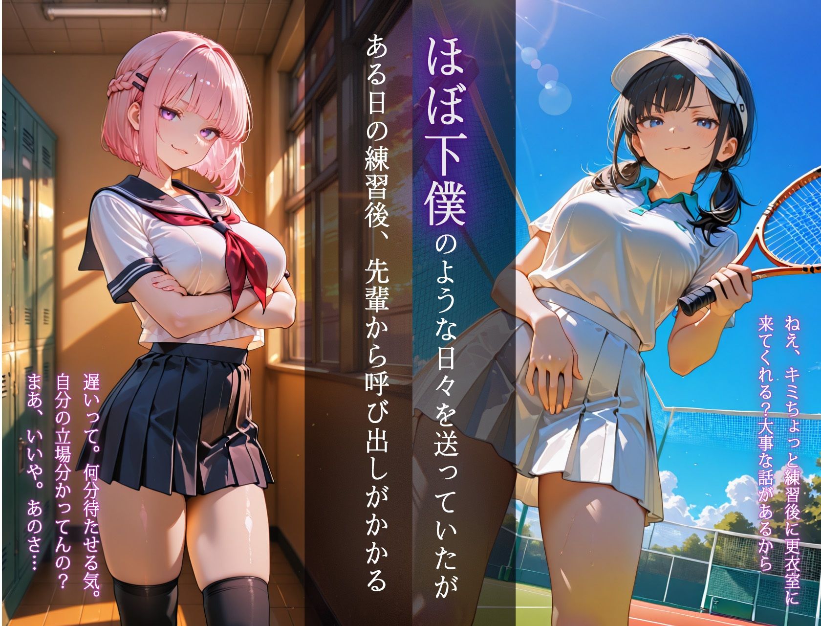 テニス部のドSな先輩に敗北してお仕置き搾精された話 サンプル2ページ目