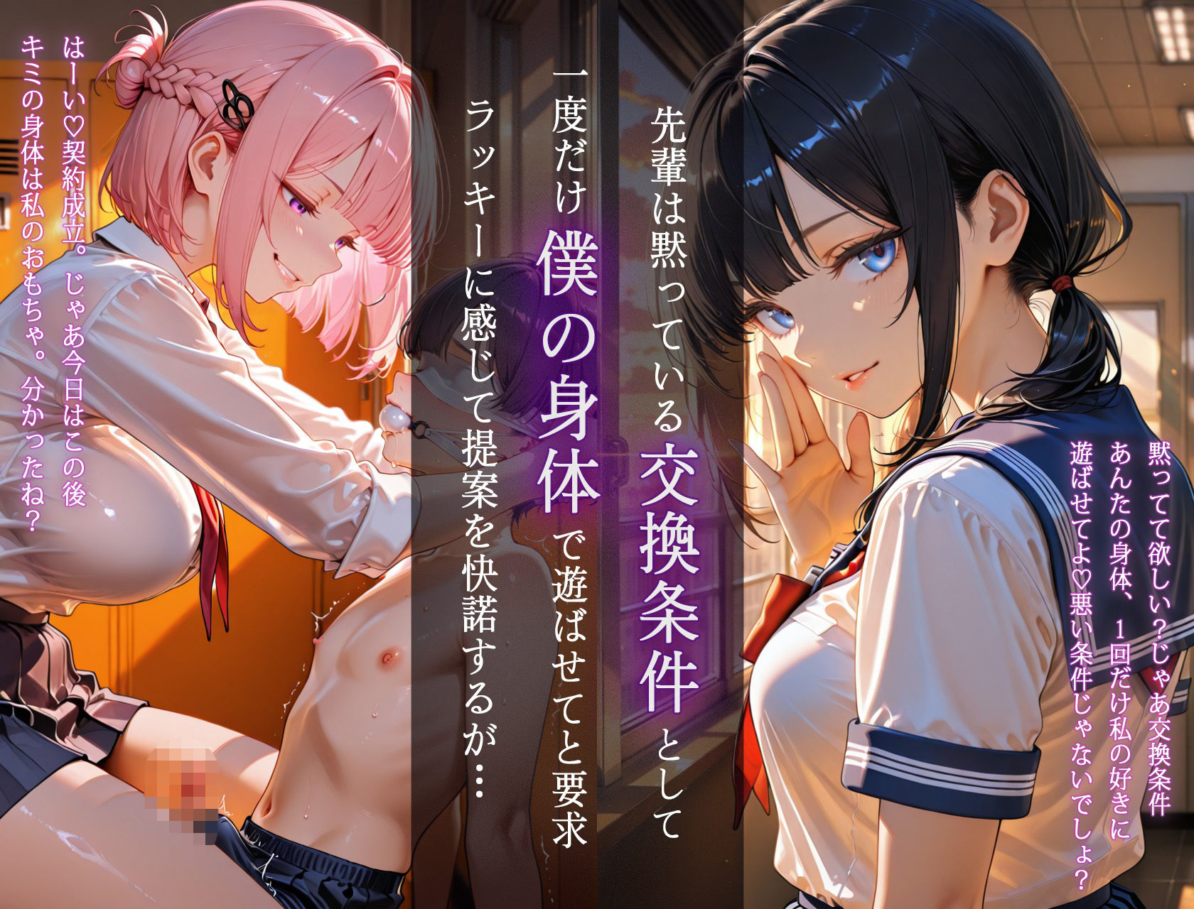 テニス部のドSな先輩に敗北してお仕置き搾精された話 サンプル4ページ目