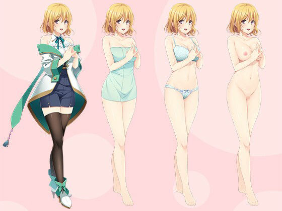 【立ち絵素材R18】金髪ショートの魔法使い少女 フルセットPSDパック サンプル2ページ目