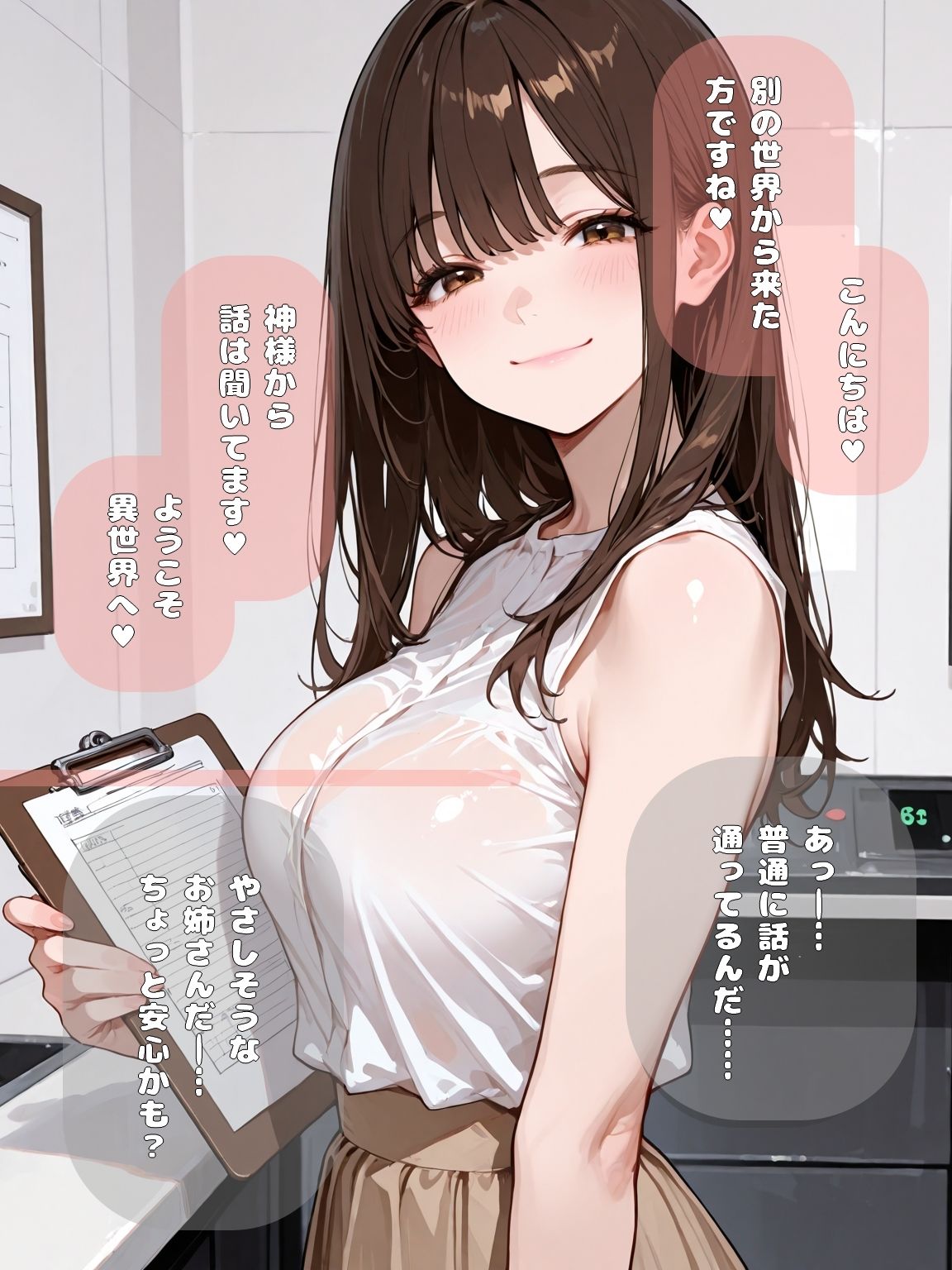 女性だらけの世界に転移してえっちなお姉さんにお世話される話 サンプル4ページ目
