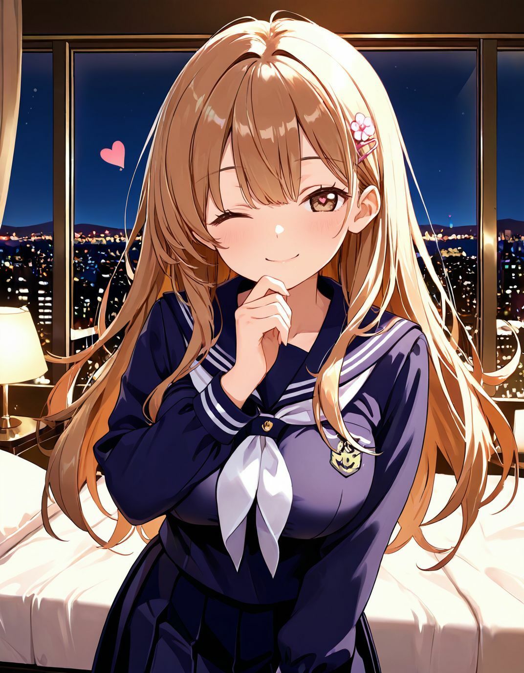 どこでもセックスするのが当たり前になっちゃった世界2 黒セーラーホテルえっち編 サンプル1ページ目
