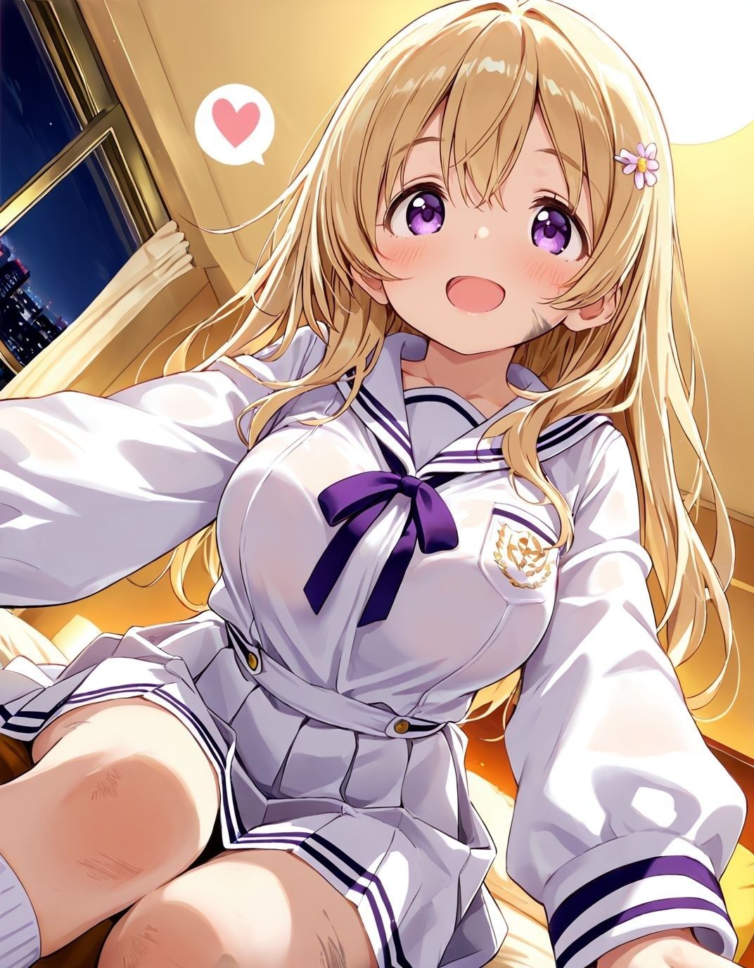 どこでもセックスするのが当たり前になっちゃった世界2 白セーラー服ホテルえっち編 サンプル1ページ目