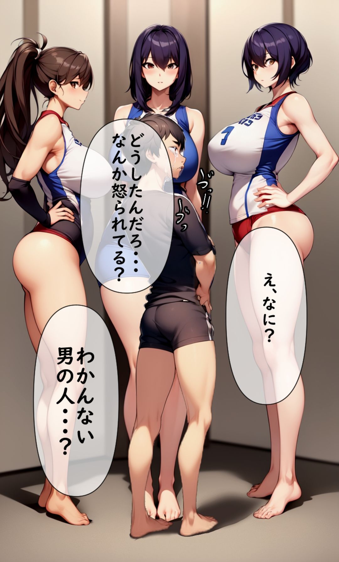 高身長女性×低身長男性 言葉責め集（バレー部その他編） サンプル6ページ目