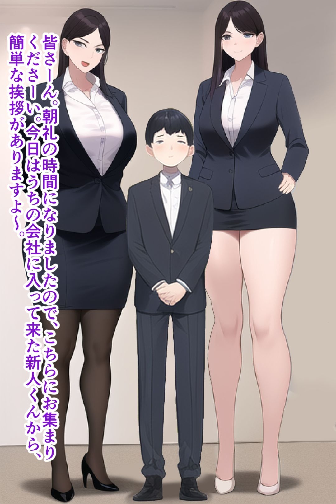 【セット作品】高身長女性×低身長男性 言葉責め集（スーツ女性編＋バレー部その他編） サンプル3ページ目