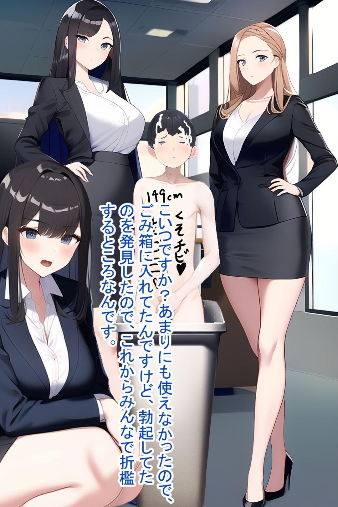 【セット作品】高身長女性×低身長男性 言葉責め集（スーツ女性編＋バレー部その他編） サンプル4ページ目