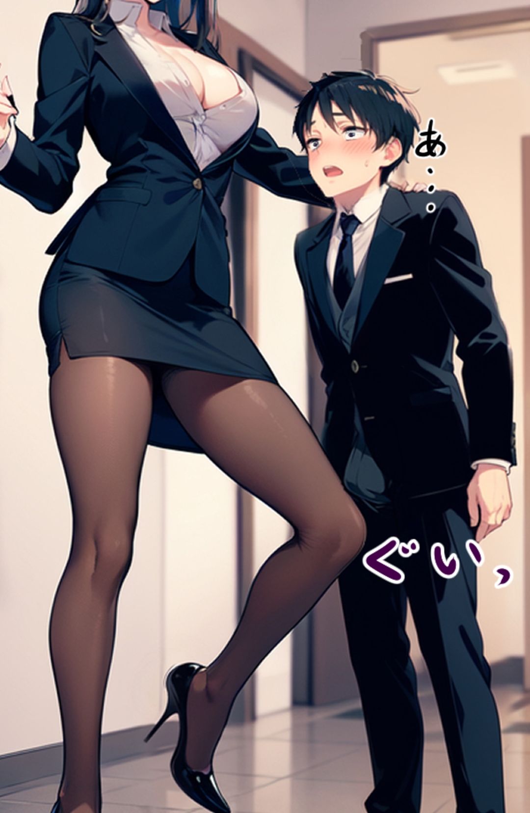 【セット作品】高身長女性×低身長男性 言葉責め集（スーツ女性編＋バレー部その他編） サンプル5ページ目