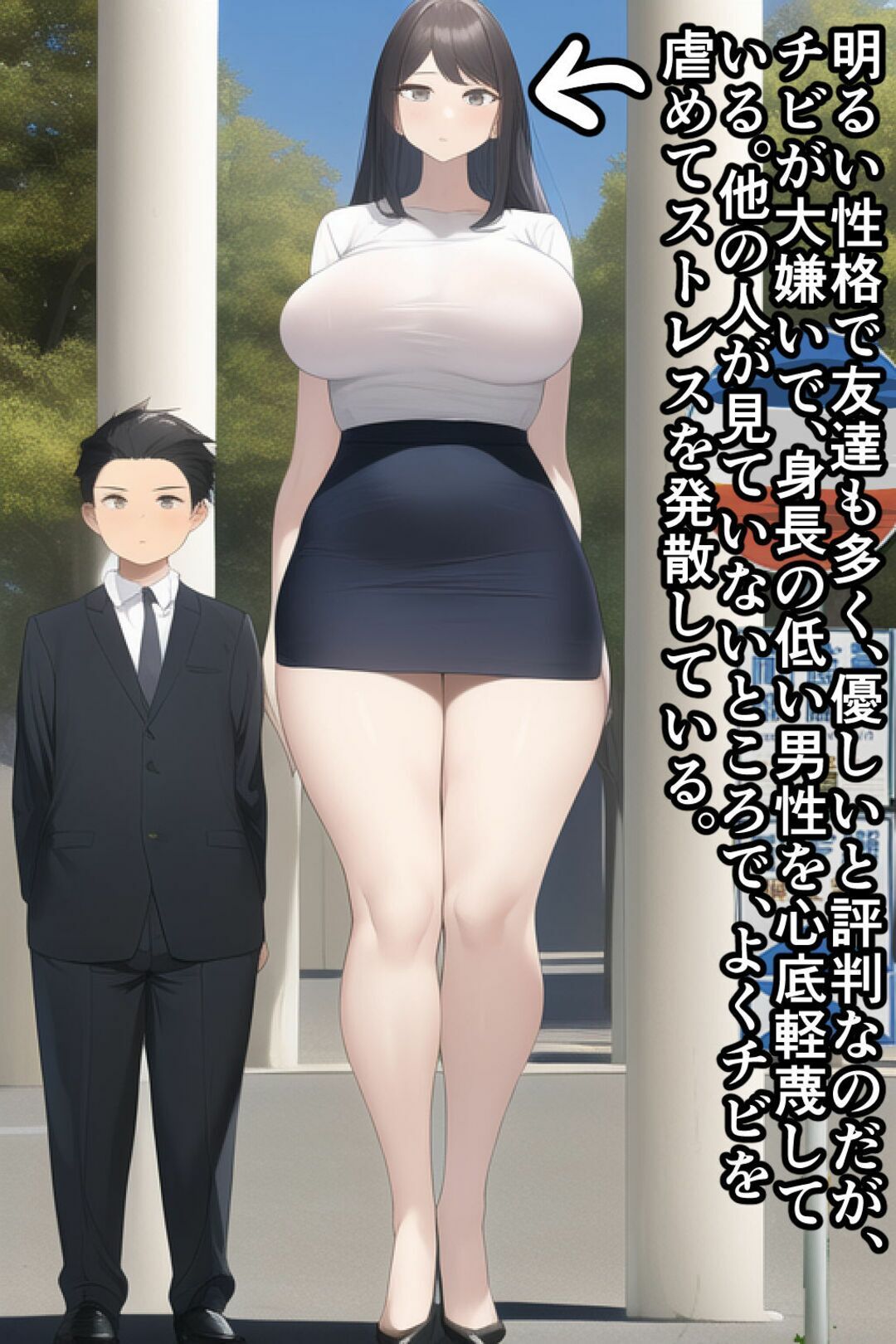 【セット作品】高身長女性×低身長男性 言葉責め集（スーツ女性編＋バレー部その他編） サンプル6ページ目