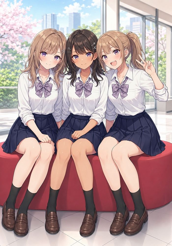 放課後奉仕活動中  放課後は自習室に集合！  Vol1  れいな・はなえ・かのん サンプル6ページ目