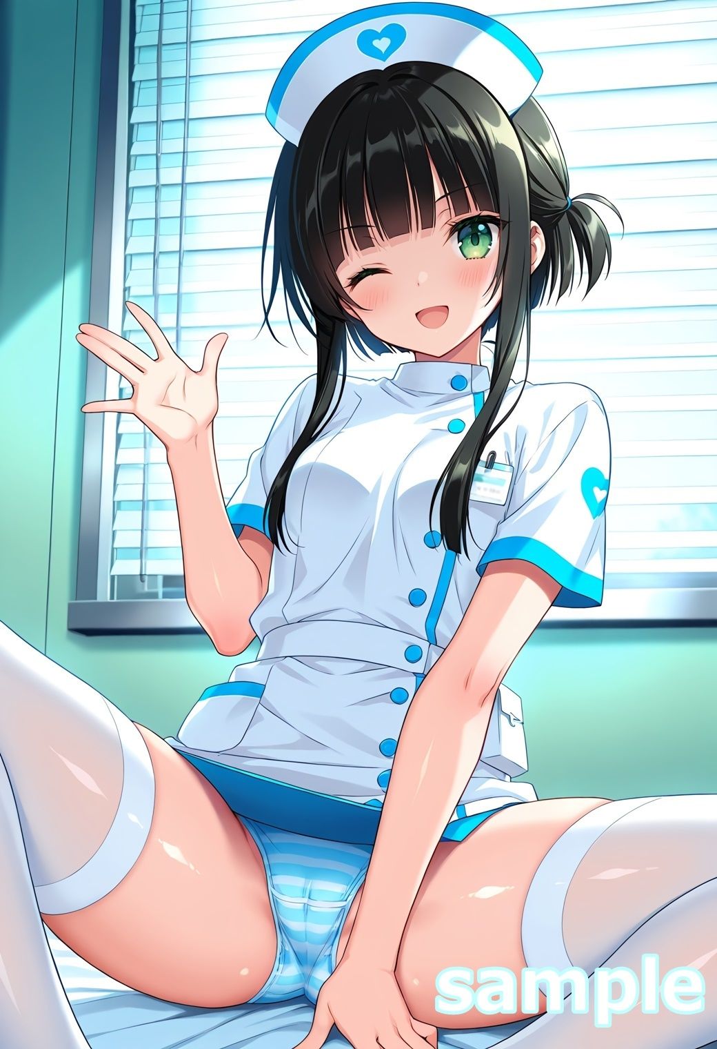 おパンツ拝見イラスト集 〜ミニスカナースさん編〜 サンプル1ページ目
