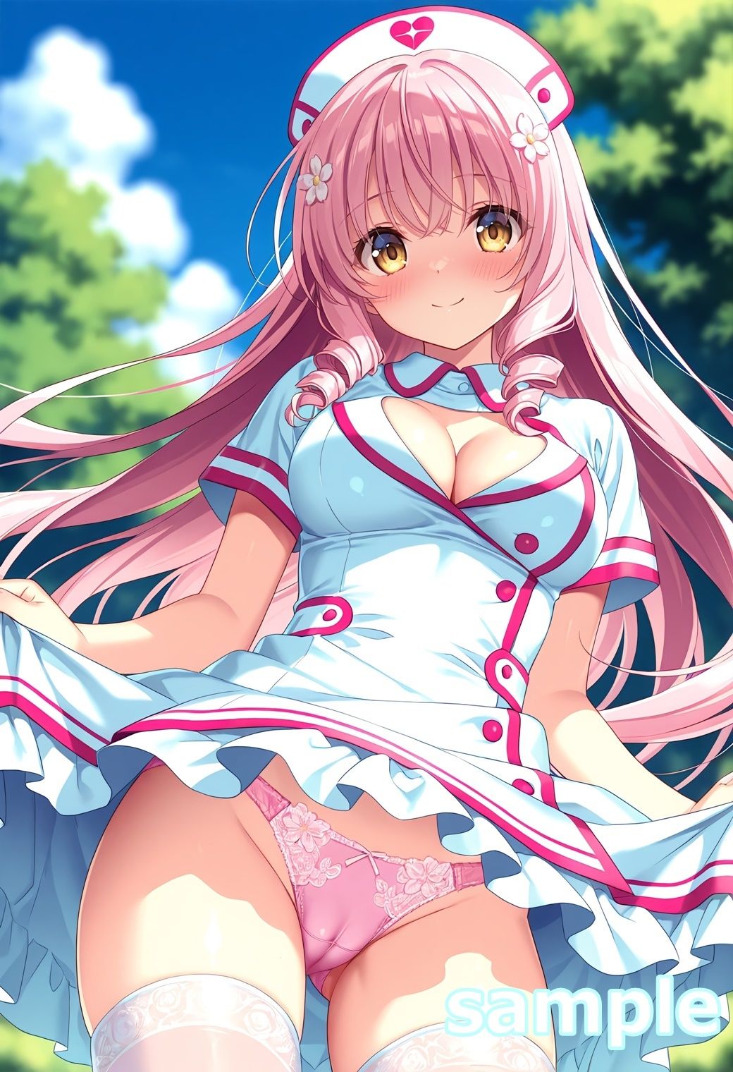 おパンツ拝見イラスト集 〜ミニスカナースさん編〜 サンプル6ページ目