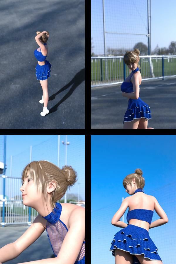 【▲100】『理想の彼女を3DCGで作ります』から生まれたバーチャルアイドル「一ノ瀬廻里（いちのせめぐり）」のグラドル撮影風写真集:Cheer_09 サンプル2ページ目