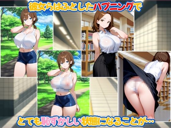 自分が恥ずかしい状態だと気づいてない女達 サンプル2ページ目