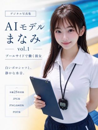 AIモデルまなみ vol.1 プールサイドで働く彼女 サンプル1ページ目