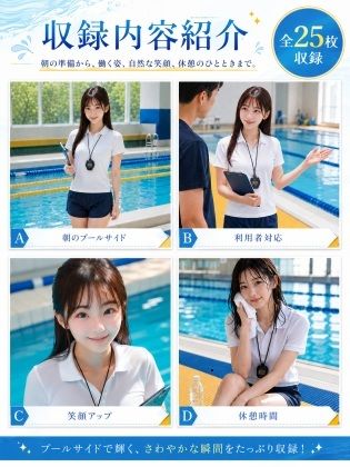 AIモデルまなみ vol.1 プールサイドで働く彼女 サンプル2ページ目