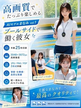 AIモデルまなみ vol.1 プールサイドで働く彼女 サンプル3ページ目