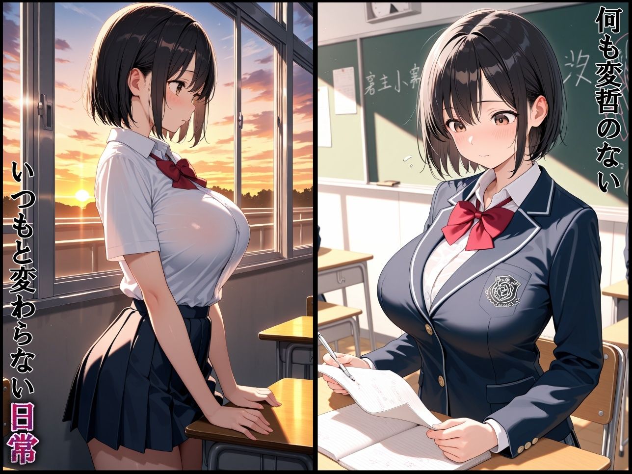 巨乳性指導〜調教されたまんこは男子達の肉便器〜 サンプル1ページ目