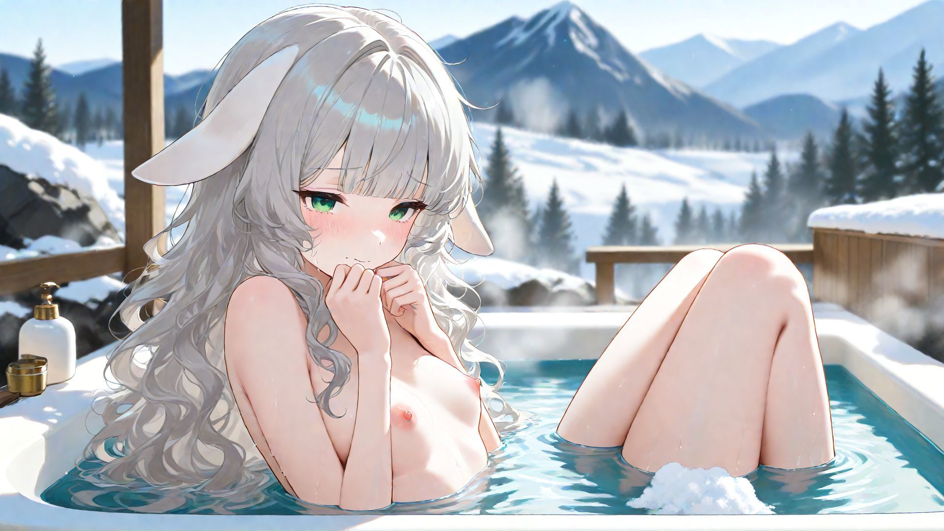 ケモたちと一緒に銭湯 サンプル1ページ目