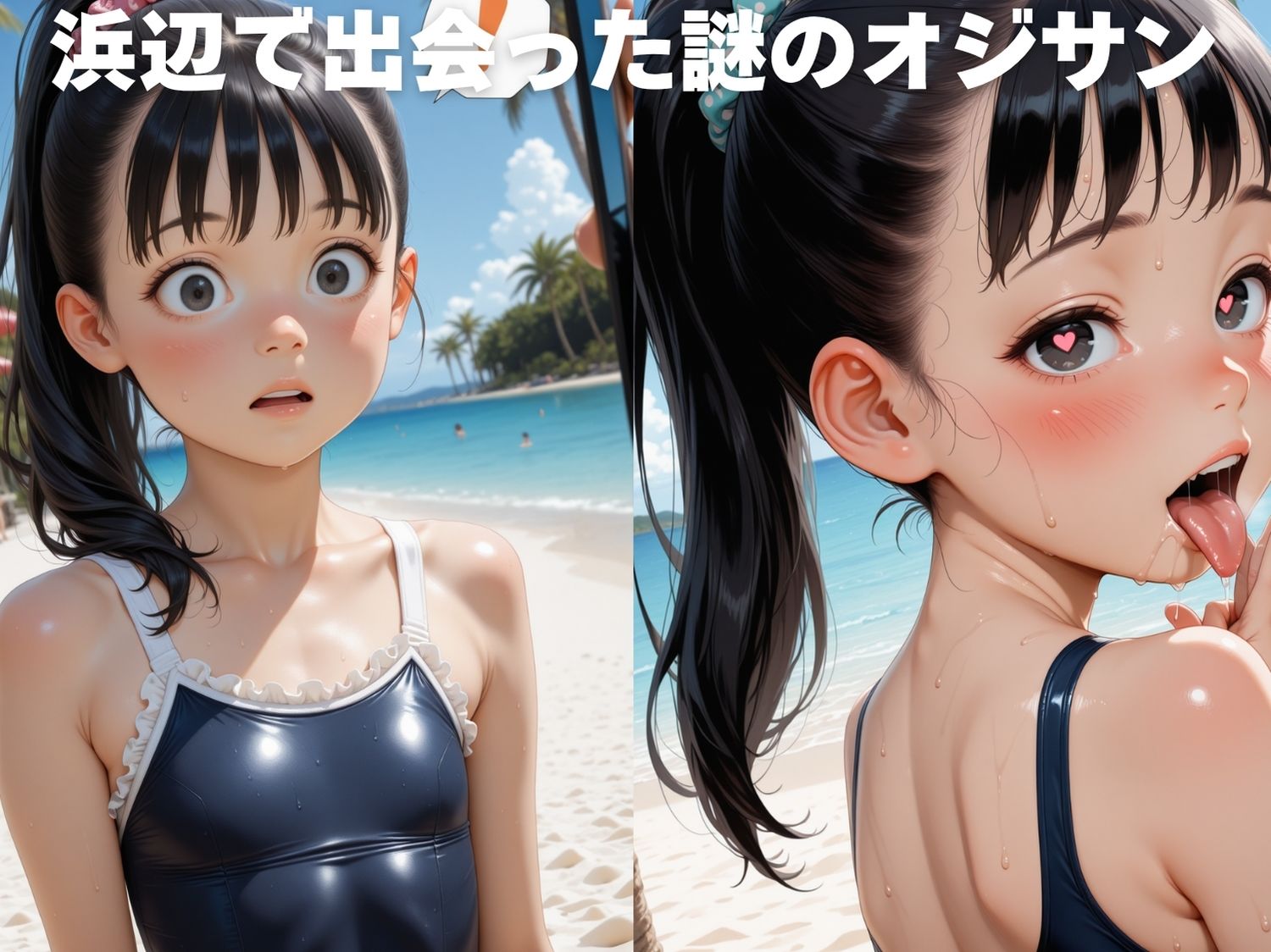 つるぺた中出しビーチ  〜灼熱ビーチで孕まされた夏〜 サンプル1ページ目