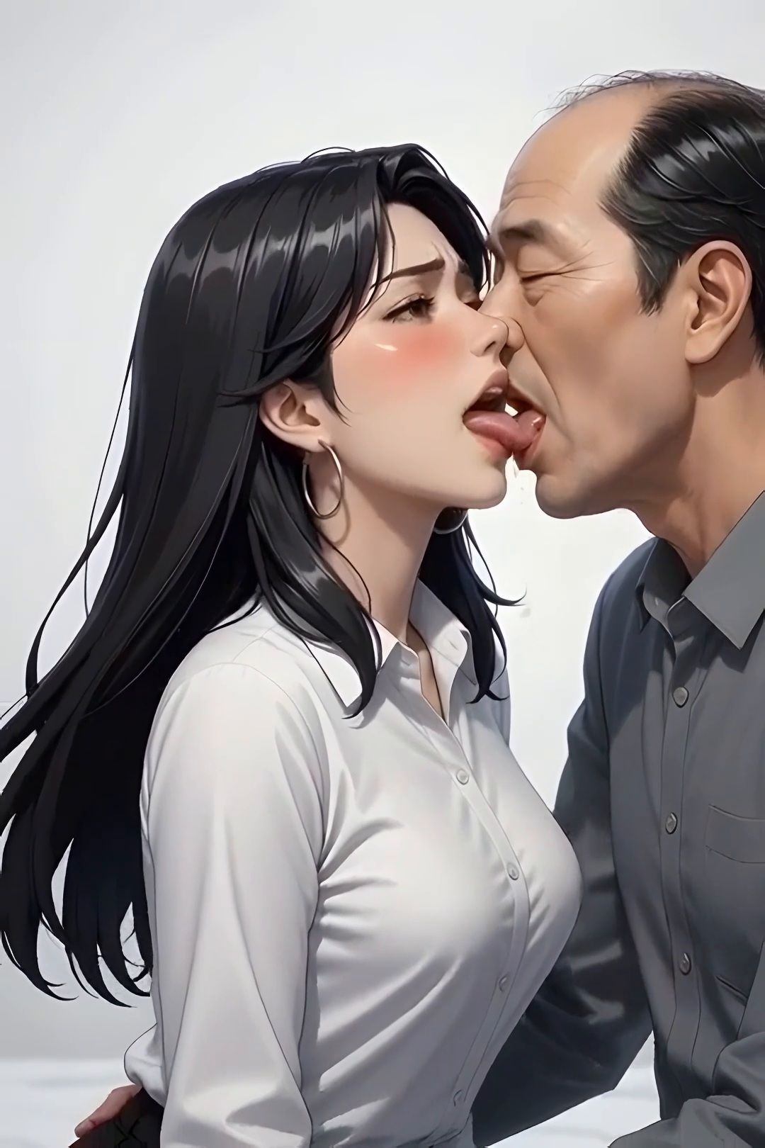 美女とおじさんのディープキス キス好き大集合♪顔アップ編 サンプル2ページ目