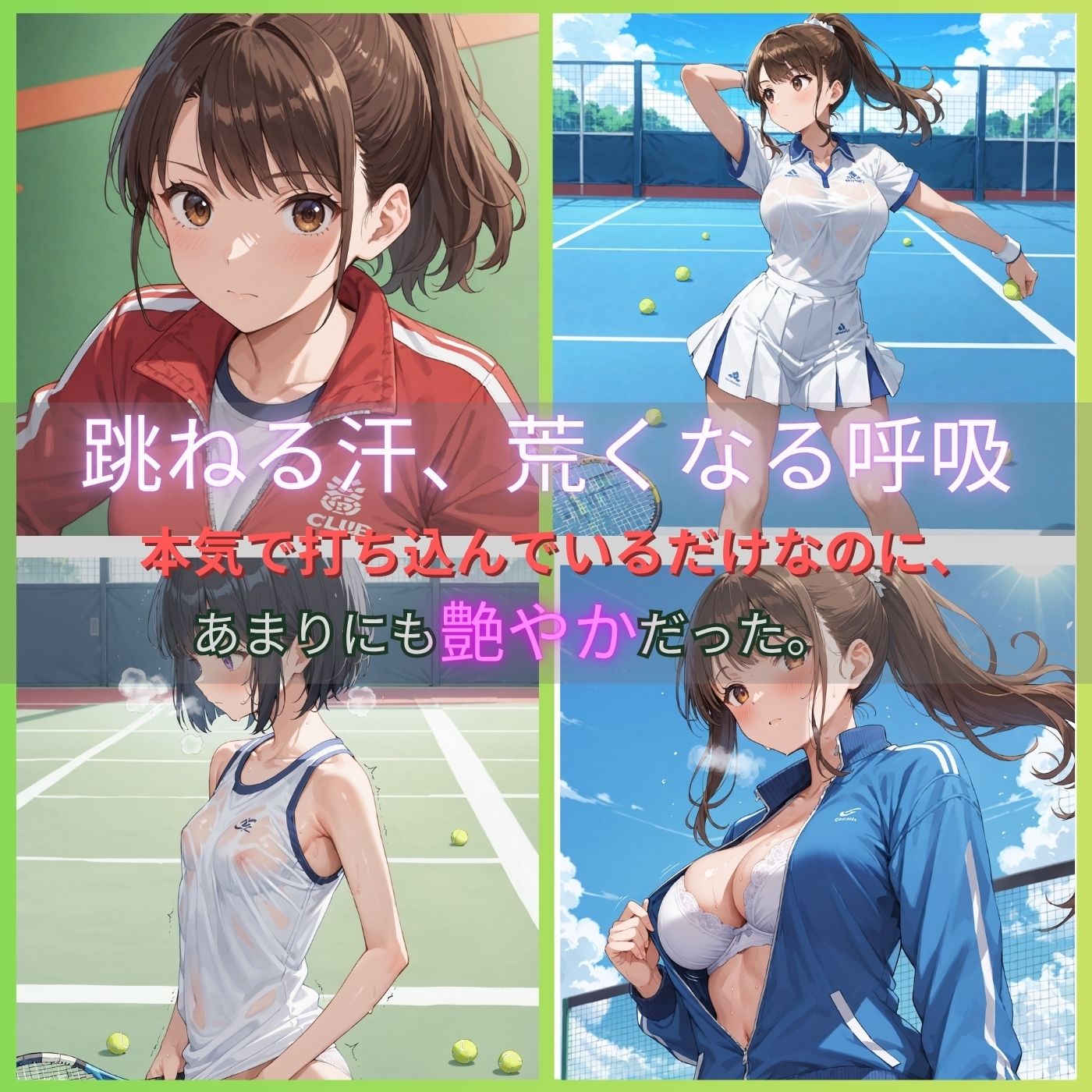 学園性活！ユニフォームに滲む汗 テニス部の本気がエロい2【汗かく美少女の厳選CG411枚収録】スマホ向け サンプル1ページ目