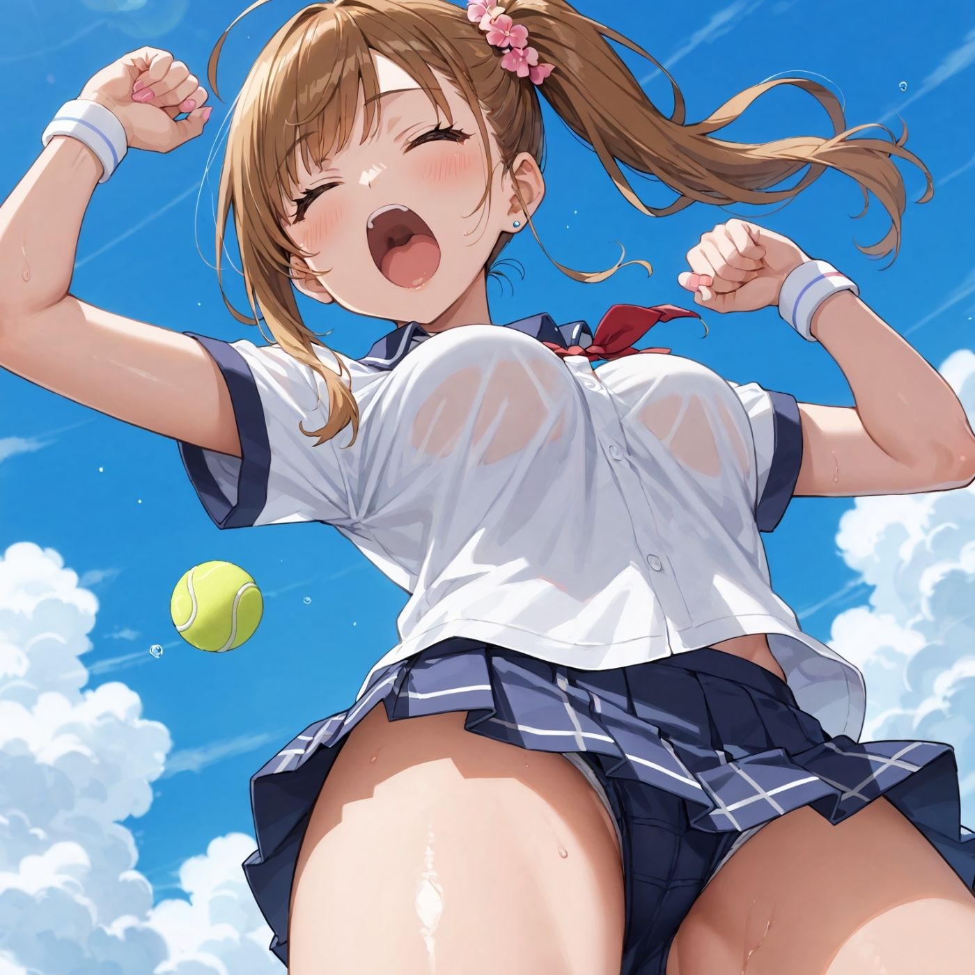 学園性活！ユニフォームに滲む汗 テニス部の本気がエロい2【汗かく美少女の厳選CG411枚収録】スマホ向け サンプル3ページ目