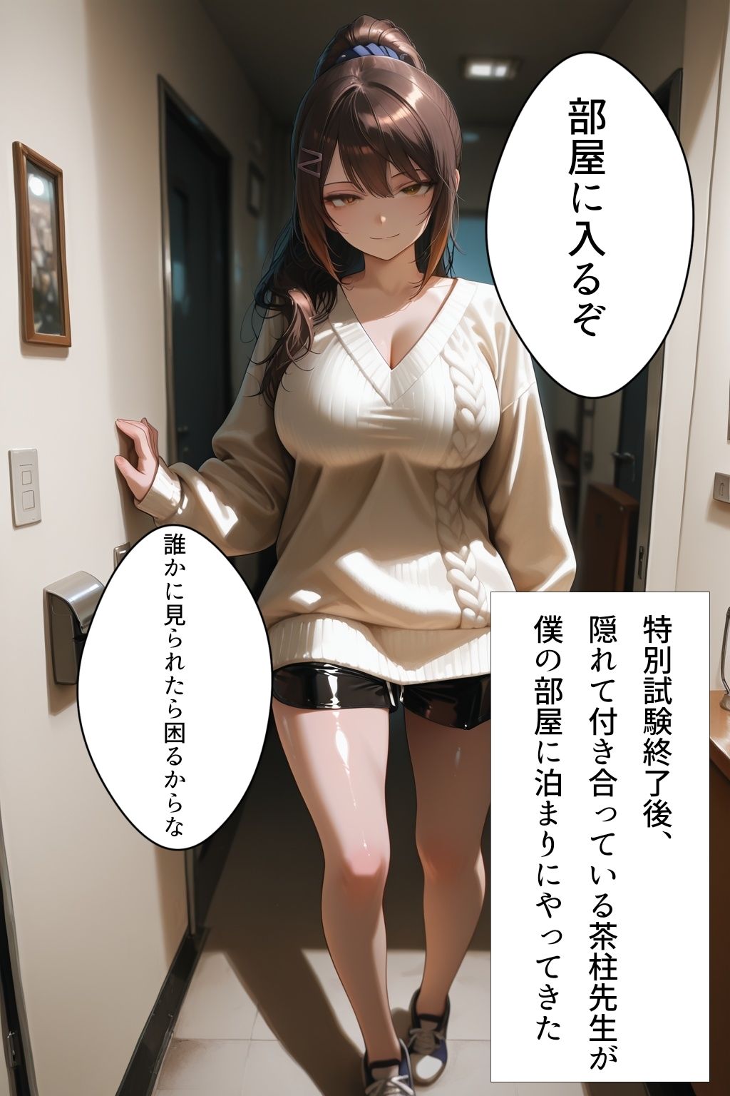 いつもはクールな担任の茶柱先生が僕の部屋で朝までイキまくってるなんて信じられないだろ？ サンプル1ページ目