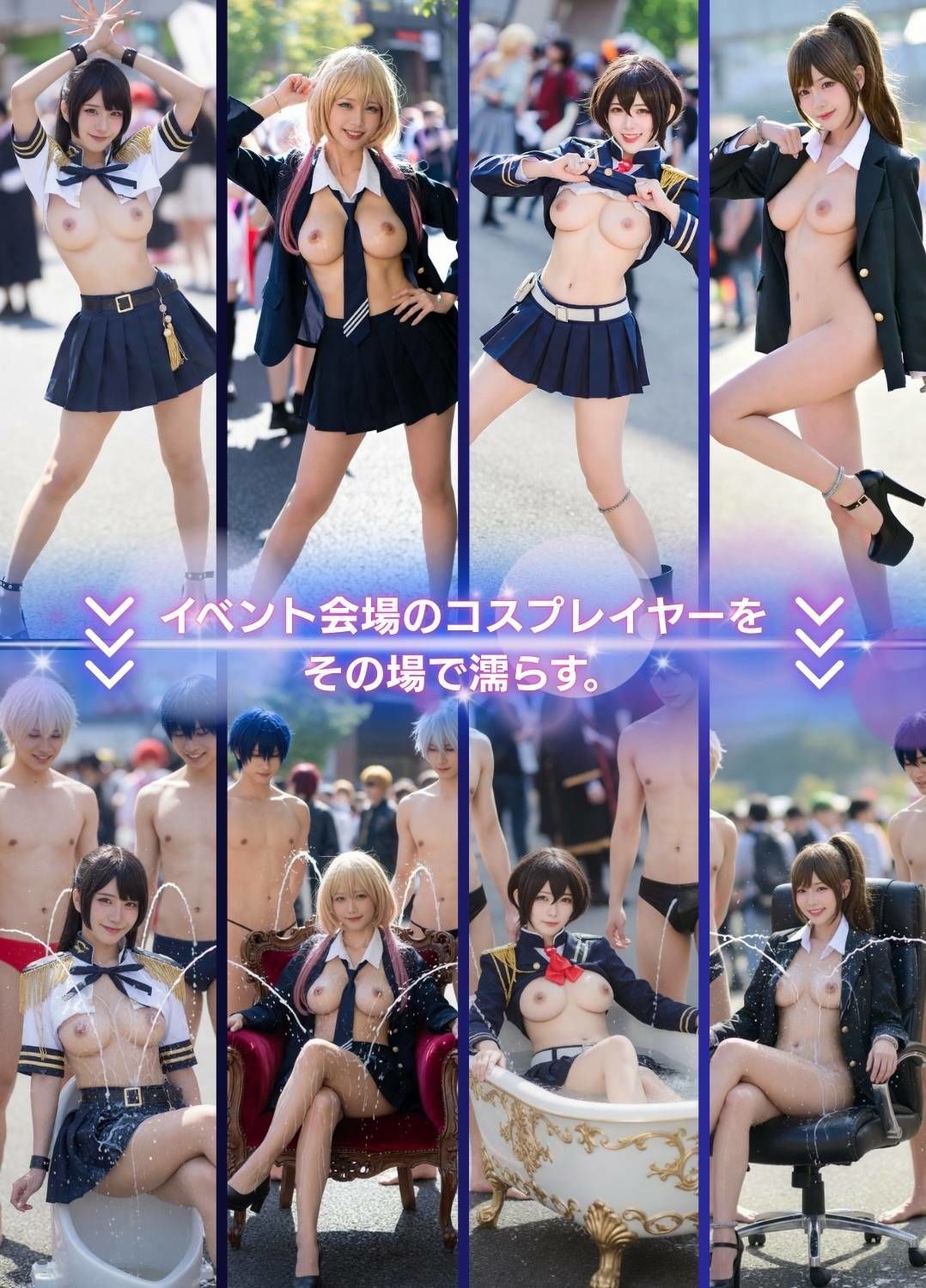 コスプレイヤーを濡らす。学園制服編 サンプル3ページ目