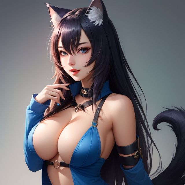 猫耳のセミリアル美女（セリフなし  AIセミリアル画像集） サンプル5ページ目