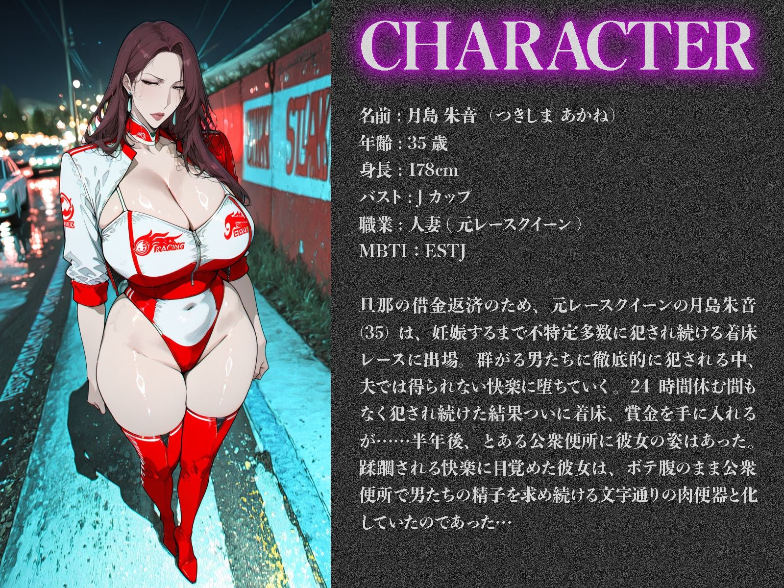 24時間耐久孕ませ着床レース〜サーキットの女王がボテ腹の肉便器へ堕ちるまで〜 サンプル1ページ目