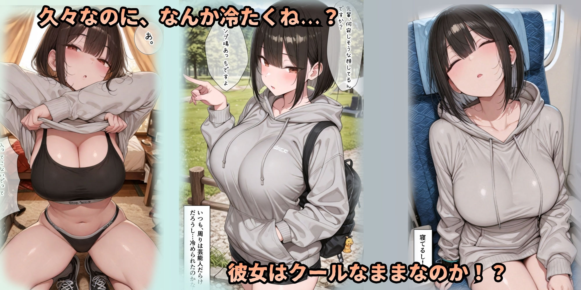 グラドル彼女を独占。汗だくテントで乱れまくる聖夜 サンプル6ページ目