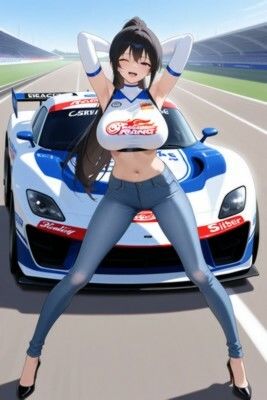 【裸ジーンズ女子7】裸ジーンズのレースクイーン サンプル1ページ目