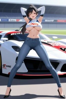 【裸ジーンズ女子7】裸ジーンズのレースクイーン サンプル2ページ目