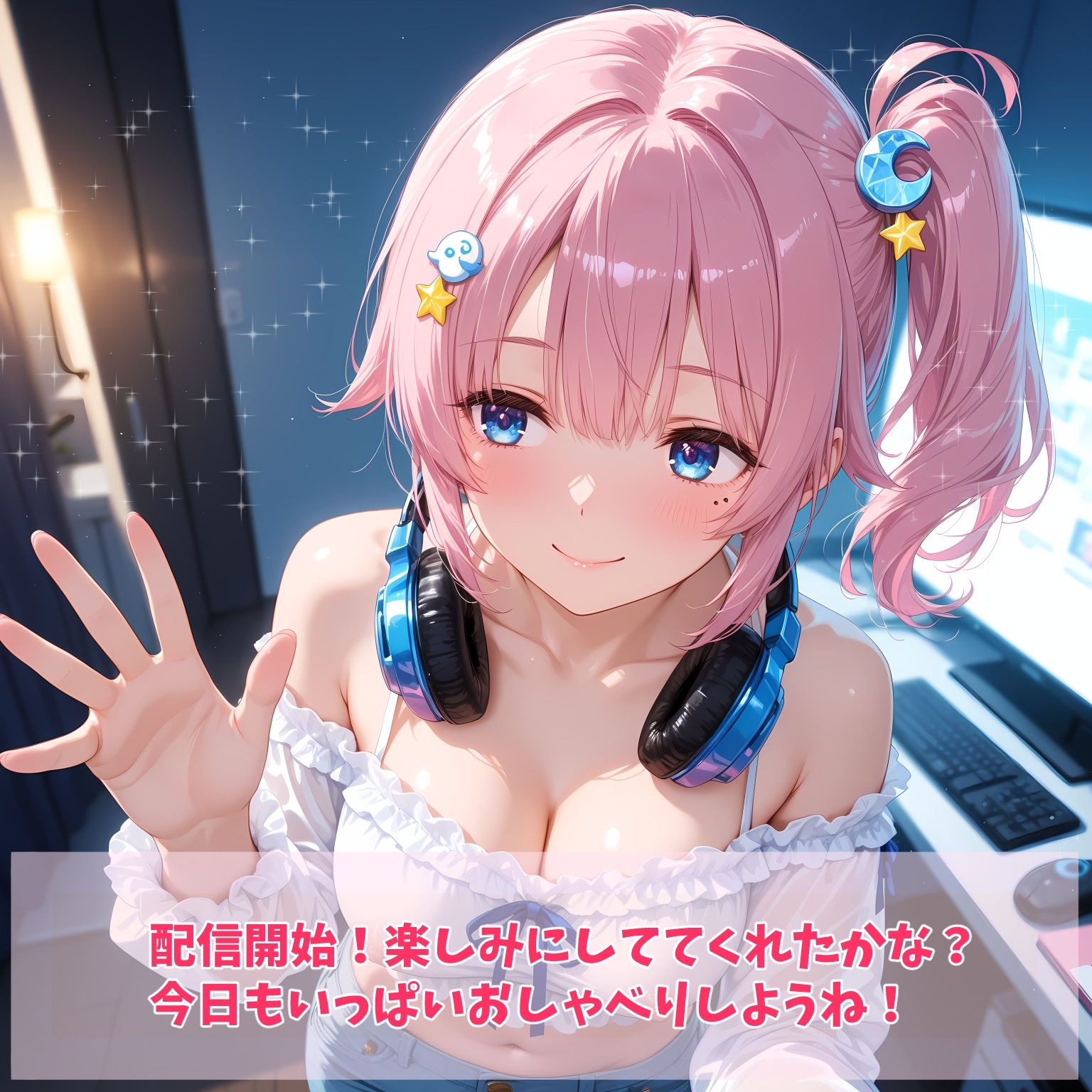 桃月ゆら  中田し配信中CG サンプル1ページ目