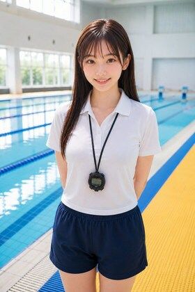 AIモデルまなみ vol.2 朝のプールサイドで会いましょう サンプル9ページ目