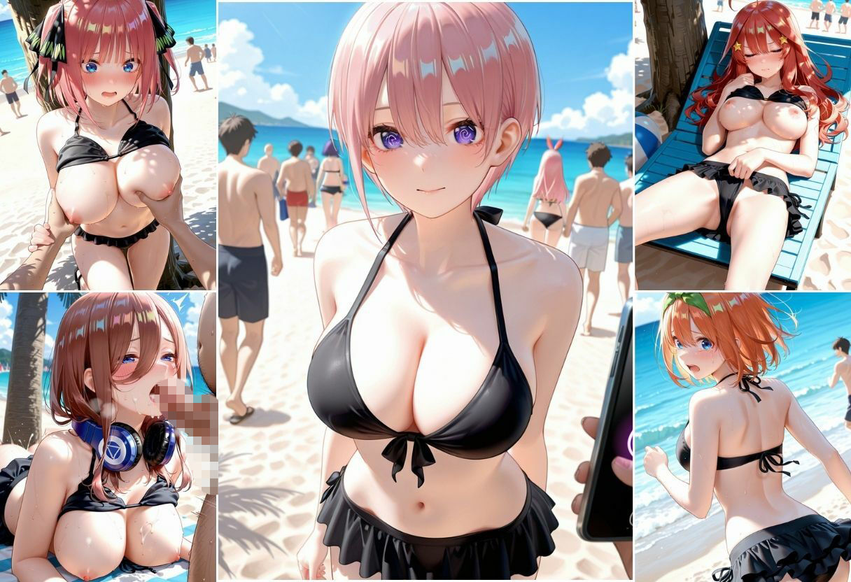 海辺で催●S〇X  8キャラ  500枚 サンプル3ページ目