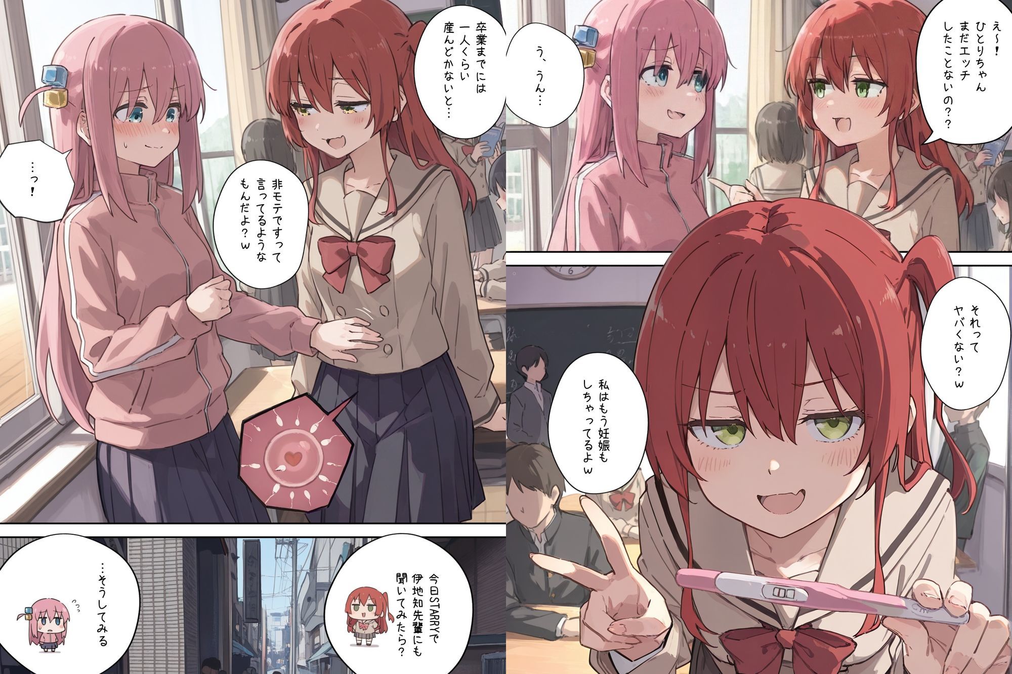 ボテ腹妊娠出産しても育児放棄する近頃のガールズバンド サンプル1ページ目