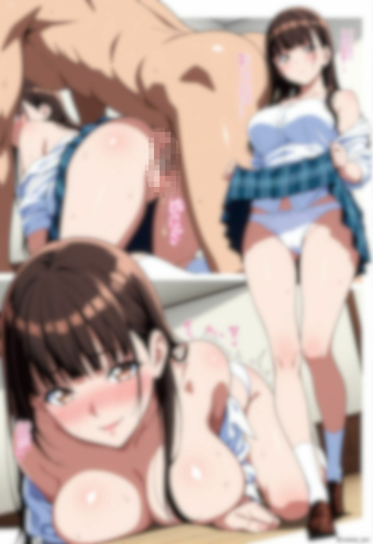 清楚系巨乳J〇と〇生服でパンツとエッチ サンプル1ページ目