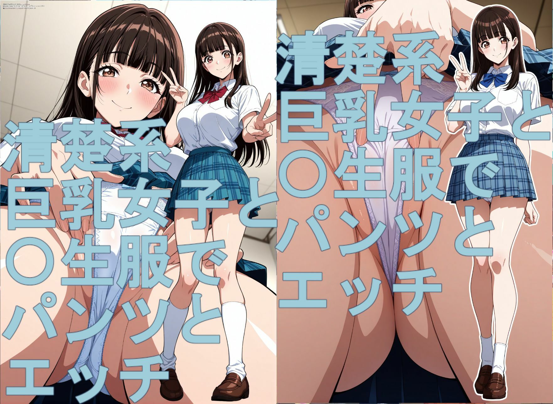 清楚系巨乳J〇と〇生服でパンツとエッチ サンプル9ページ目
