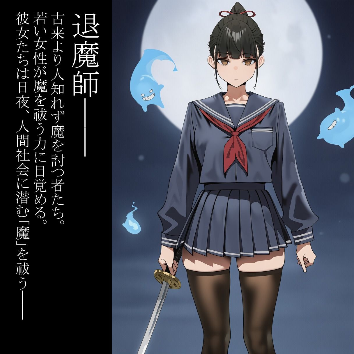 JK退魔師が催○で騙され淫紋刻まれ悪い奴のメイドになる話 サンプル1ページ目