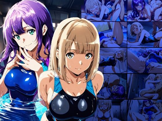 爆乳茶髪紫髪水泳美少女が熱血教師と水着姿孕ませ交尾【4K】 サンプル1ページ目