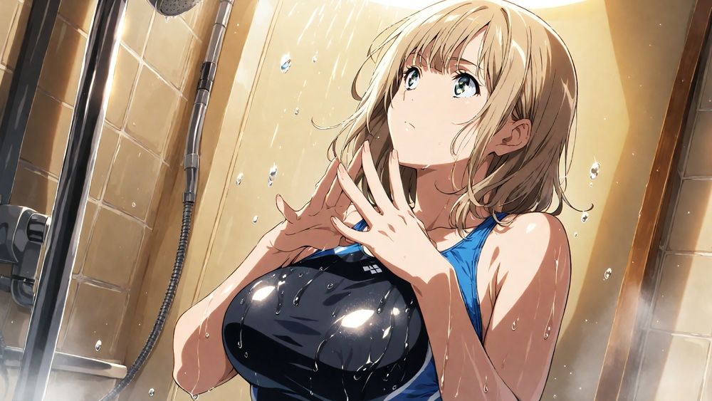 爆乳茶髪紫髪水泳美少女が熱血教師と水着姿孕ませ交尾【4K】 サンプル2ページ目