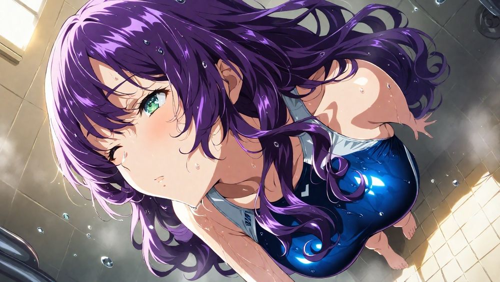 爆乳茶髪紫髪水泳美少女が熱血教師と水着姿孕ませ交尾【4K】 サンプル3ページ目