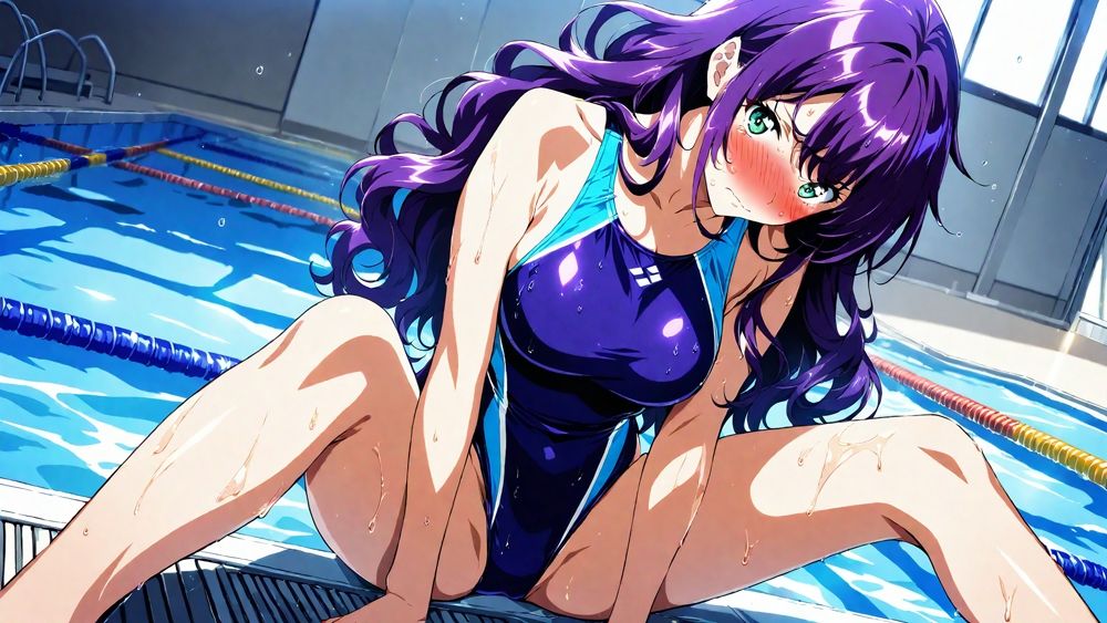 爆乳茶髪紫髪水泳美少女が熱血教師と水着姿孕ませ交尾【4K】 サンプル7ページ目