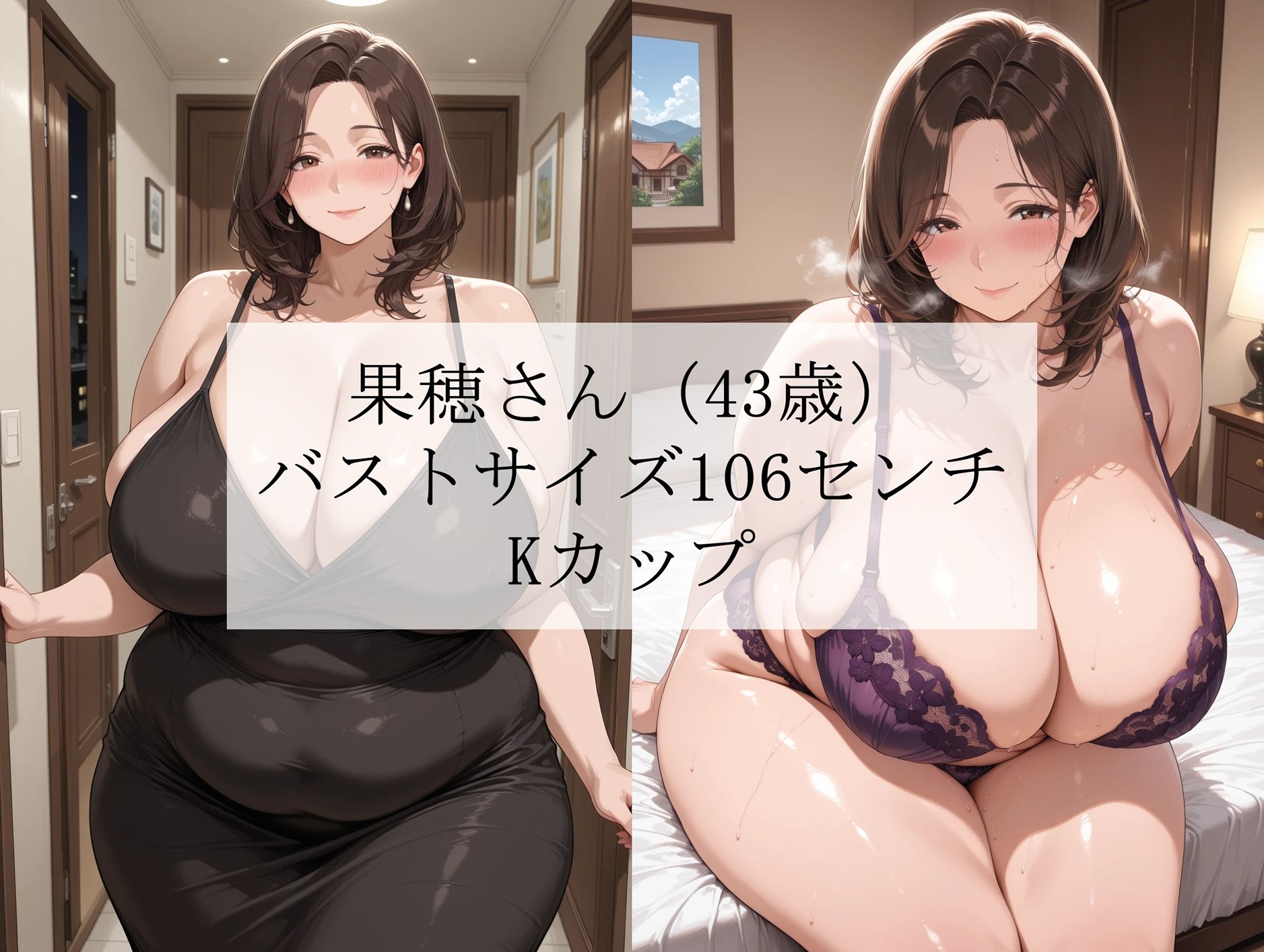隣の部屋の豊満人妻に濃厚な熟女テクで何度も搾精され続けたボク＜漫画風吹き出しセリフ付CG集＞ サンプル1ページ目