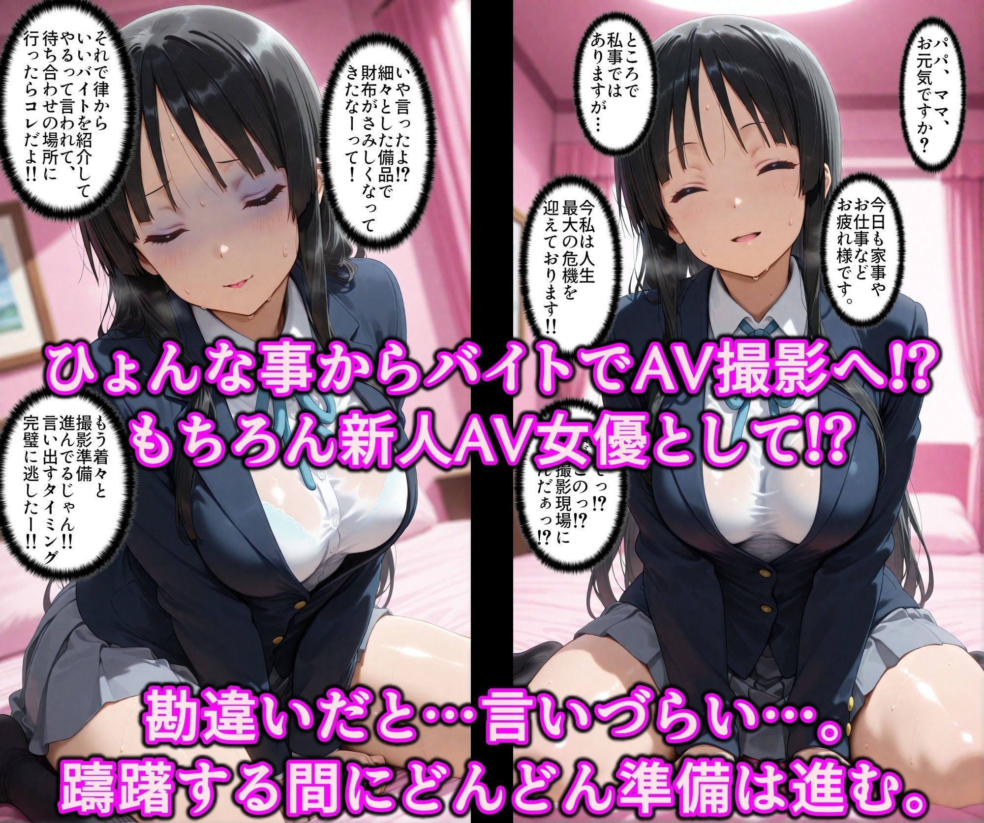 ちがっ！？エッチになったのは薬のせい！！現役黒髪けいおん部員がAVデビュー！？極太チンポでアヘ堕ちいいなり淫乱女優 サンプル2ページ目